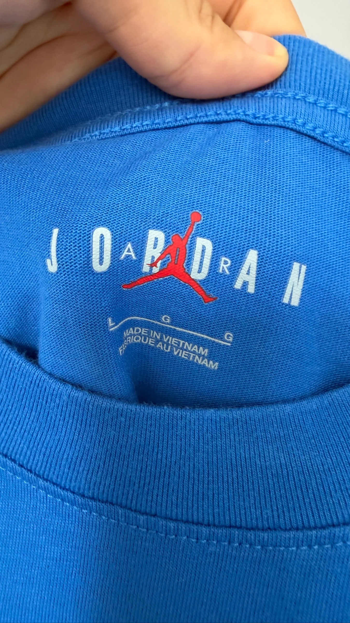 Camiseta Jordan azul com logo Jumpman – tamanho G – photo 5